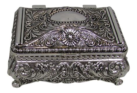 silver metal jewelry box|solid silver jewelry box.